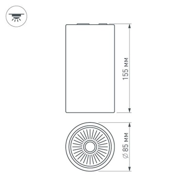 Светильник накладной SP-POLO-R85-1-15W Warm White 40deg (Black, White Ring)