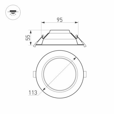 Светильник IM-CYCLONE-R115-10W Warm3000 (WH, 90 deg)