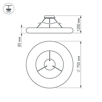 Светильник ALT-TOR-BB750PW-80W Day White