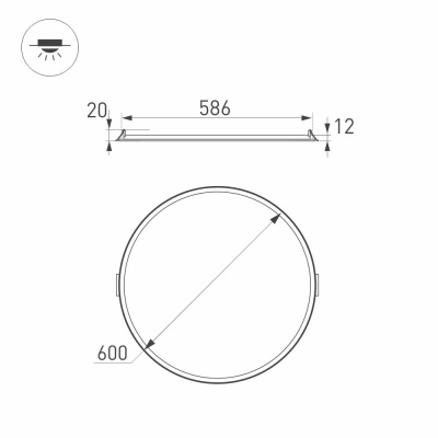 Светильник DL-600S-48W White