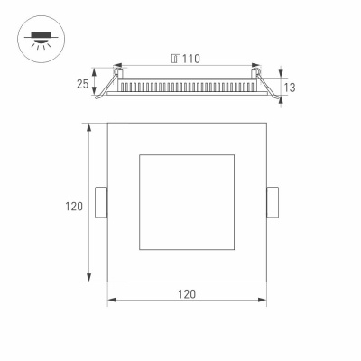 Светильник DL-120x120M-9W White