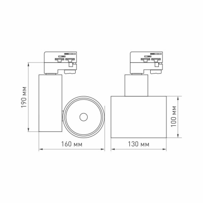 Светильник LGD-SHOP-4TR-R100-40W Warm3000 (BK, 24 deg)