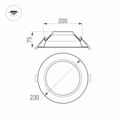 Светильник IM-CYCLONE-R230-30W Day4000 (WH, 90 deg)