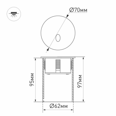 Светильник LT-GAP-R70-3W Warm3000 (WH, 30 deg)