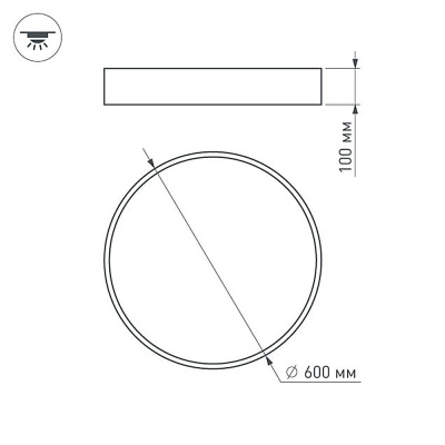 Светильник SP-TOR-TB600SB-50W Warm White