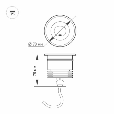 Светильник LTD-GROUND-TILT-R80-9W Warm3000 (SL, 60 deg, 230V)