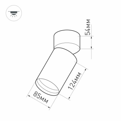 Светильник SP-POLO-SURFACE-FLAP-R85-15W Warm3000 (WH-BK, 40 deg)