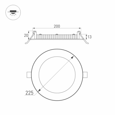 Светильник DL-225M-21W Warm White