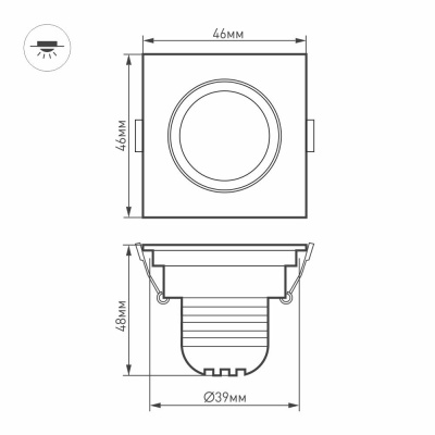 Светодиодный светильник LTM-S46x46WH 3W White 30deg