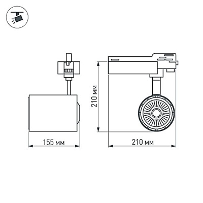 Светодиодный светильник LGD-1530BK-30W-4TR Day White 24deg